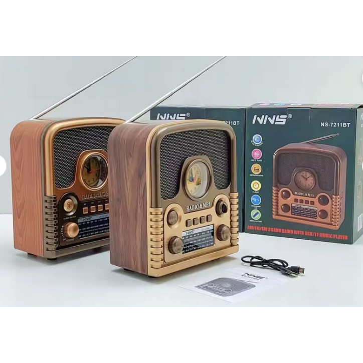 Radio Kuchenne Vintage FM akumulatorowe z Bluetooth USB do Salonu