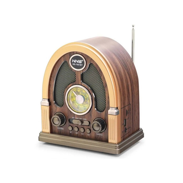 Radio Kuchenne Vintage FM akumulatorowe z Bluetooth USB do Salonu