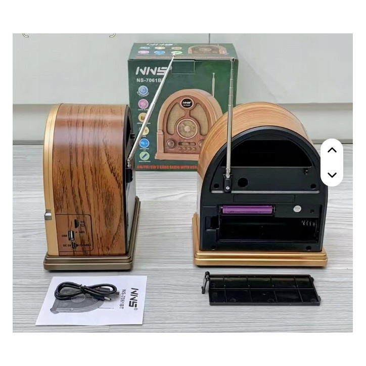 Radio Kuchenne Vintage FM akumulatorowe z Bluetooth USB do Salonu