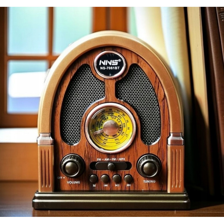 Radio Kuchenne Vintage FM akumulatorowe z Bluetooth USB do Salonu