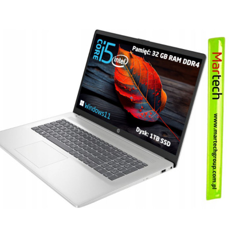 Laptop HP 17  i5-13 GEN 32GB 1TB SSD  Intel Xe FullHD Backlit Keyboard Win 11 Srebrny
