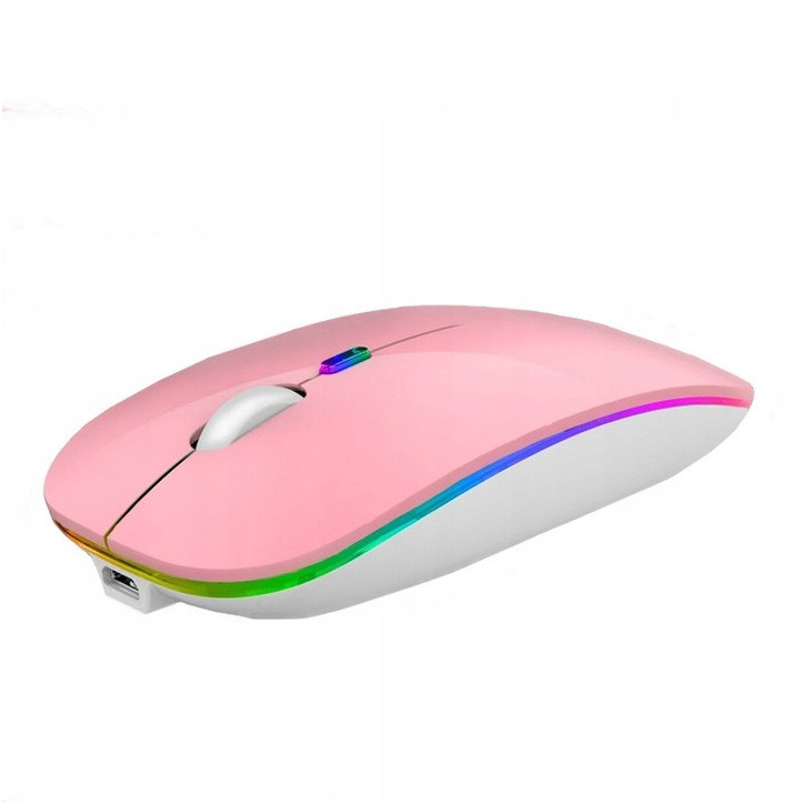 MYSZ STONE BEZPRZEWODOWA RGB Różowy
