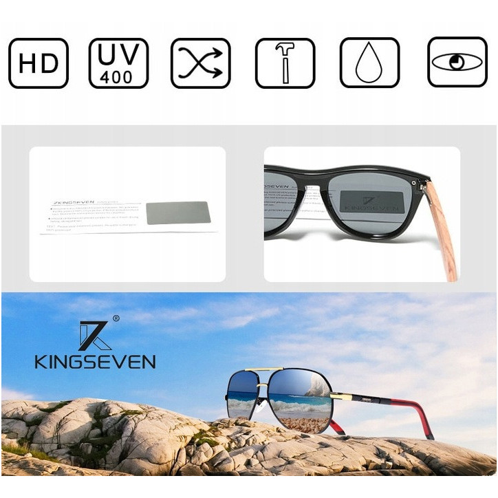 Okulary przeciwsłoneczne Kingseven N725 czarny UV400