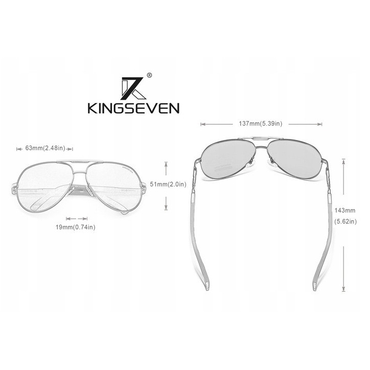 Okulary przeciwsłoneczne Kingseven N725 czarny UV400