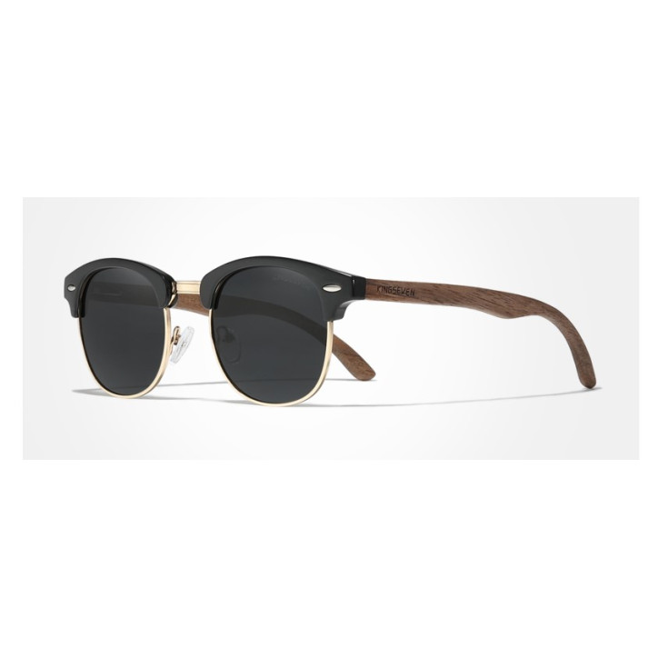 Okulary przeciwsłoneczne Kingseven N5516 czarny / złoty UV400 Okulary przeciwsłoneczne Kingseven N5516 czarny / złoty UV400