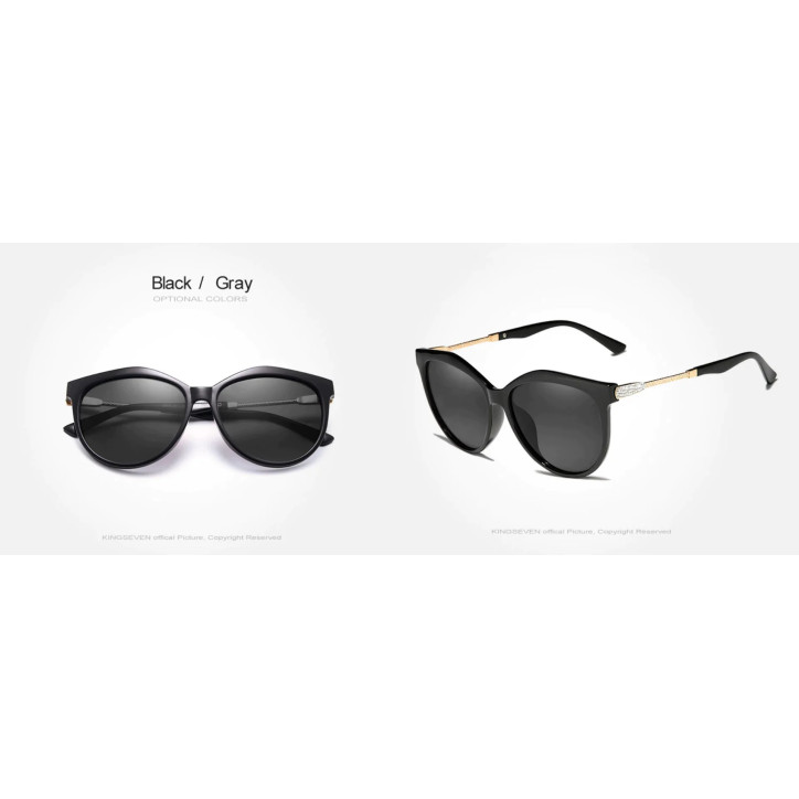 Okulary przeciwsłoneczne Kingseven N7826 czarny / szary UV400