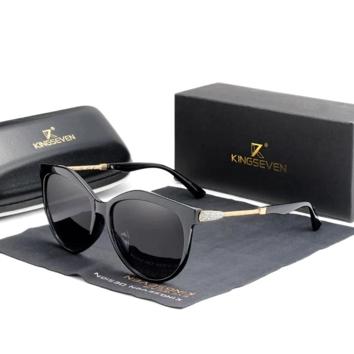 Okulary przeciwsłoneczne Kingseven N7826 czarny / szary UV400