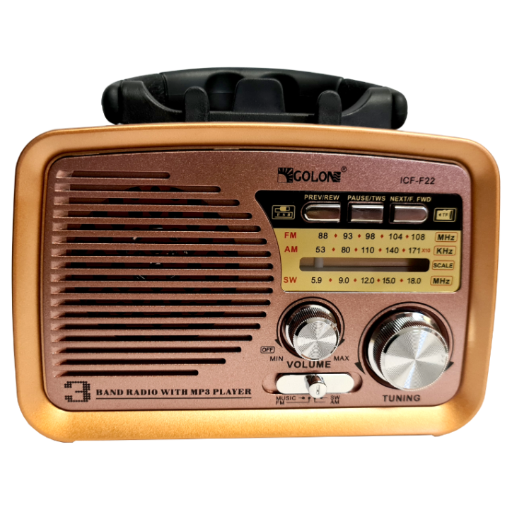 RADIO KUCHENNE FM z rączką Bluetooth sieciowe złoty