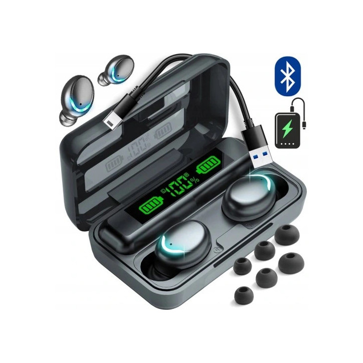 Słuchawki Bezprzewodowe Bluetooth 5.1 + Powerbank Słuchawki Bezprzewodowe Bluetooth 5.1 + Powerbank