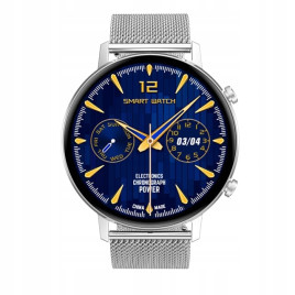 Smartwatch DT96 Ciśnieniomierz Zegarek Srebrny