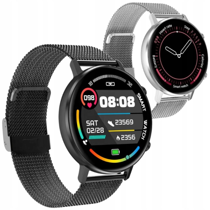 Smartwatch DT96 Ciśnieniomierz Zegarek Srebrny