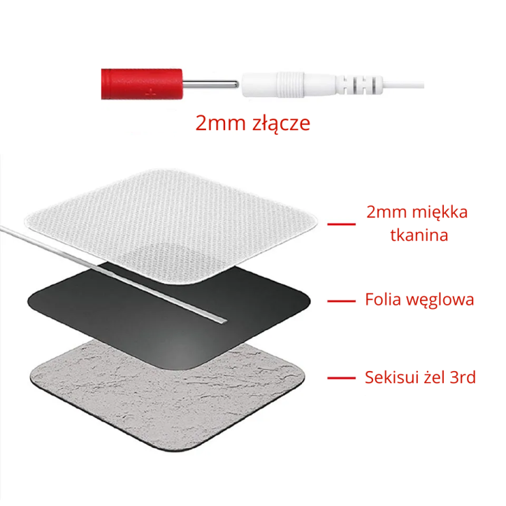 Elektrody 5x5cm Tens do elektrostymulatorów 16szt Elektrody 5x5cm Tens do elektrostymulatorów 16szt