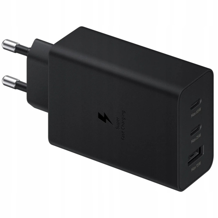 ŁADOWARKA SAMSUNG TRIO P-T6530NBEGWW USB-A 2x USB-C 65W CZARNA ŁADOWARKA SAMSUNG TRIO P-T6530NBEGWW USB-A 2x USB-C 65W CZARNA