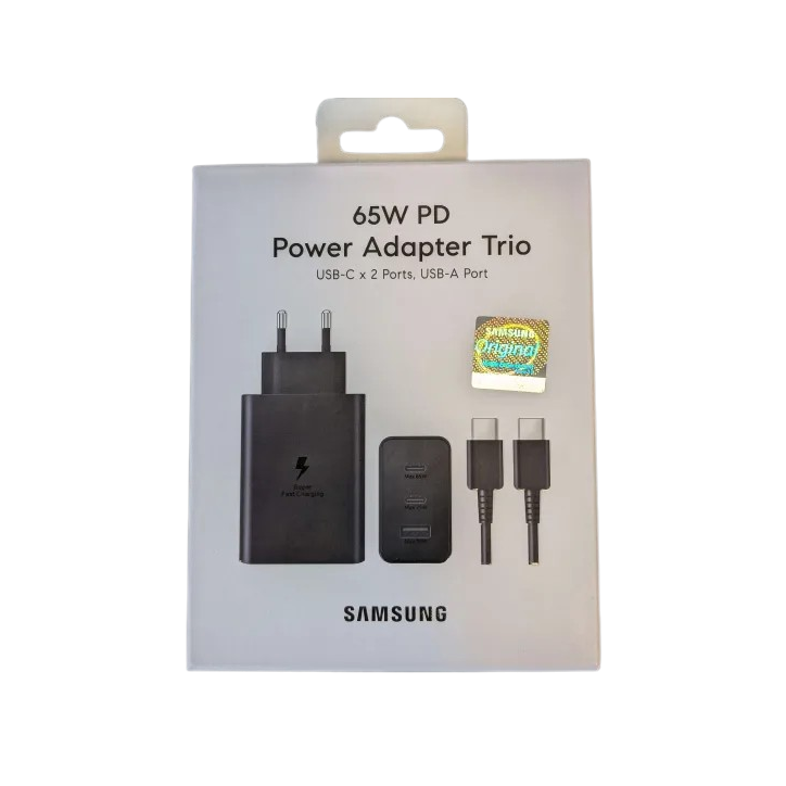ŁADOWARKA SAMSUNG TRIO P-T6530NBEGWW USB-A 2x USB-C 65W CZARNA ŁADOWARKA SAMSUNG TRIO P-T6530NBEGWW USB-A 2x USB-C 65W CZARNA