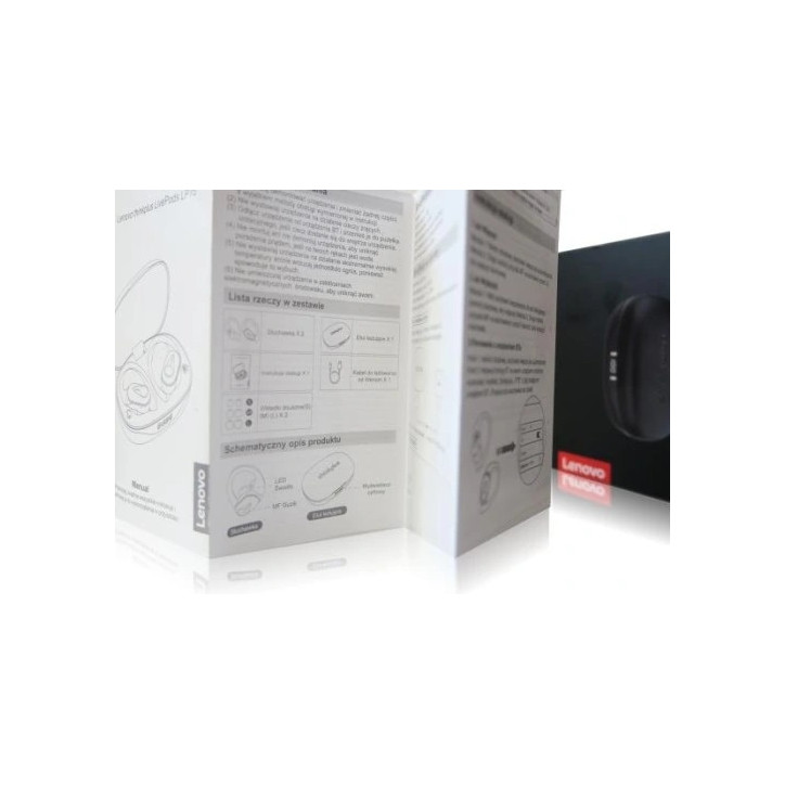 LENOVO GM2 PRO Z POWERBANK - Czarne / SŁUCHAWKI BEZPRZEWODOWE LENOVO GM2 PRO Z POWERBANK