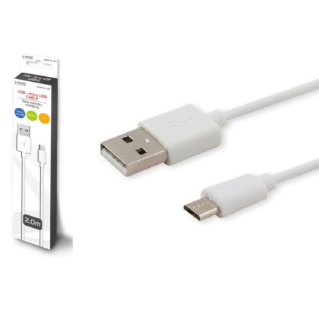 Kabel USB - microUSB typ B Savio 2 m / 2,1A / 480Mb biały