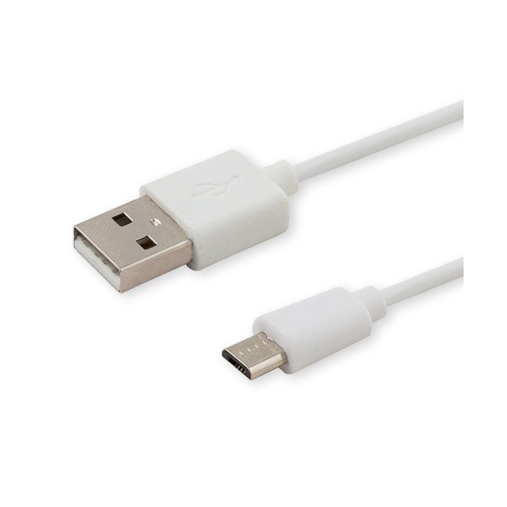 Kabel USB - microUSB typ B Savio 2 m / 2,1A / 480Mb biały