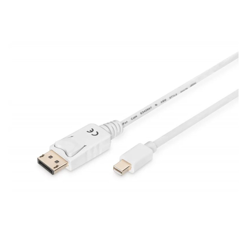Kabel połączeniowy Displayport 1.1a Typ miniDP/DP M/M biały 3m