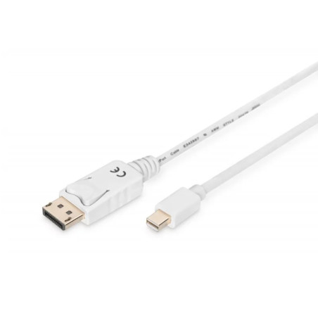 Kabel połączeniowy Displayport 1.1a Typ miniDP/DP M/M biały 3m