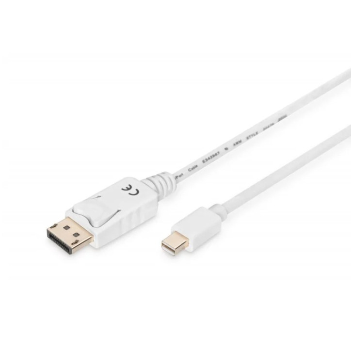 Kabel połączeniowy Displayport 1.1a Typ miniDP/DP M/M biały 3m