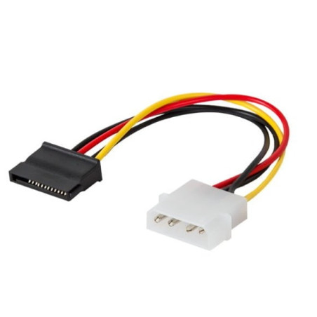 Kabel zasilający MOLEX 4 pin (M) – SATA 15 pin (F) 0,18m AK-10
