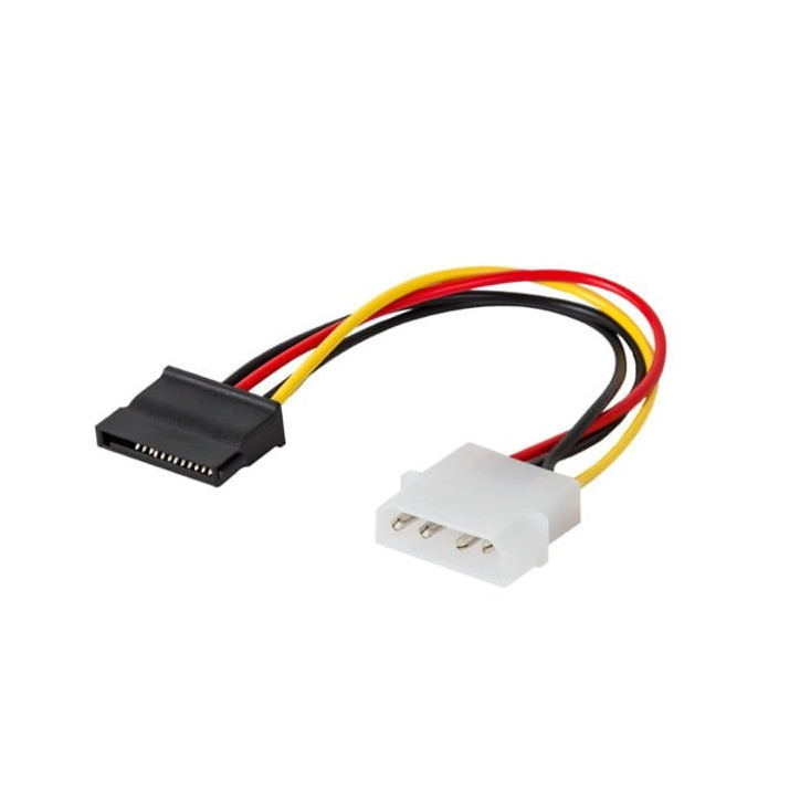 Kabel zasilający MOLEX 4 pin (M) – SATA 15 pin (F) 0,18m AK-10