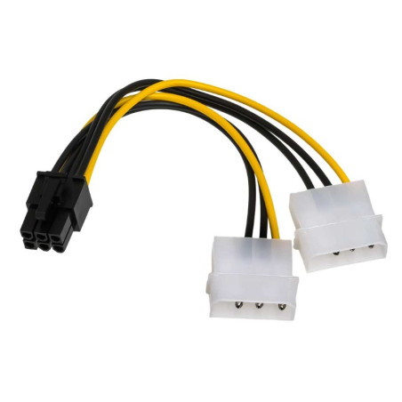 Akasa Adapter 2 x Molex 4-pin na 1 x PCI-E 6-pin 20cm (AK-CB4-6)