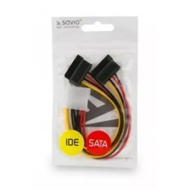 Savio Kabel zasilający Molex 4 pin męski - 2xSATA 15 pin żeński, AK-13