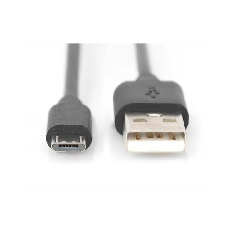 Kabel połączeniowy USB 2.0 HighSpeed Typ USB A/microUSB B M/M czarny 1m