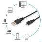 Kabel połączeniowy USB 2.0 HighSpeed Typ USB A/microUSB B M/M czarny 1m