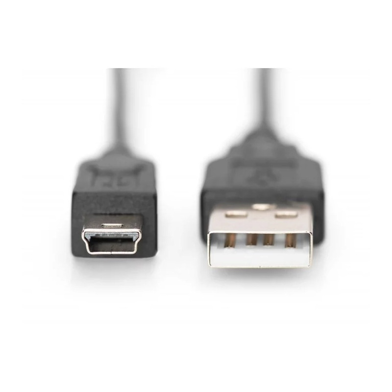 Kabel połączeniowy USB 2.0 Typ USB A/miniUSB B  M/M czarny 1,8m