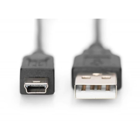 Kabel połączeniowy USB 2.0 Typ USB A/miniUSB B  M/M czarny 1,8m