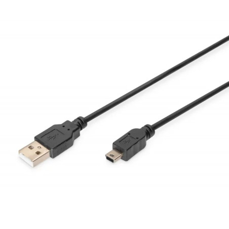 Kabel połączeniowy USB 2.0 Typ USB A/miniUSB B  M/M czarny 1,8m