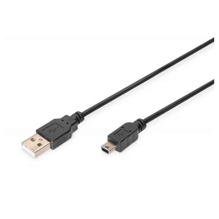 Kabel połączeniowy USB 2.0 Typ USB A/miniUSB B M/M czarny 1,8m Kabel połączeniowy USB 2.0 Typ USB A/miniUSB B M/M czarny 1,8m