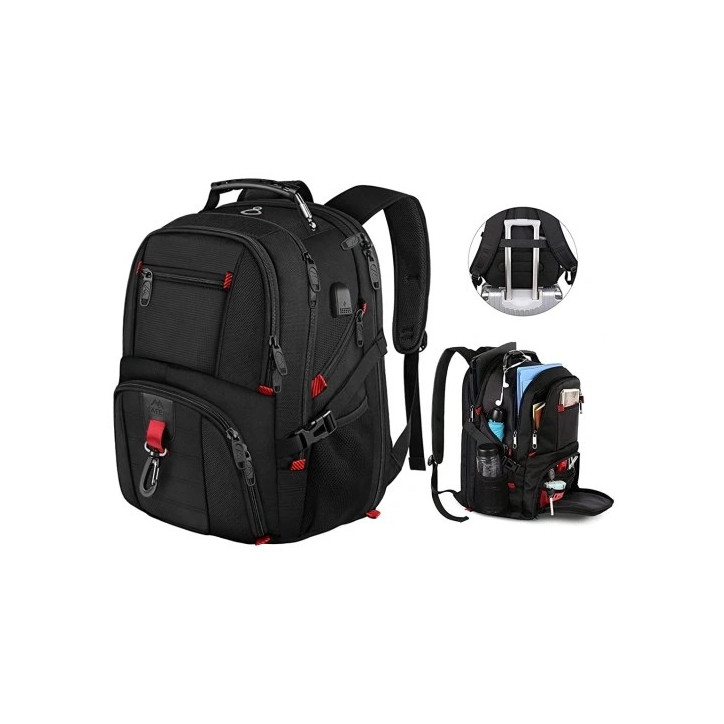 Plecak biznesowy męski PODRÓŻNY USB 50L, kolor czarny, 51x38x26cm Plecak biznesowy męski PODRÓŻNY USB 50L, kolor czarny, 51x38x26cm