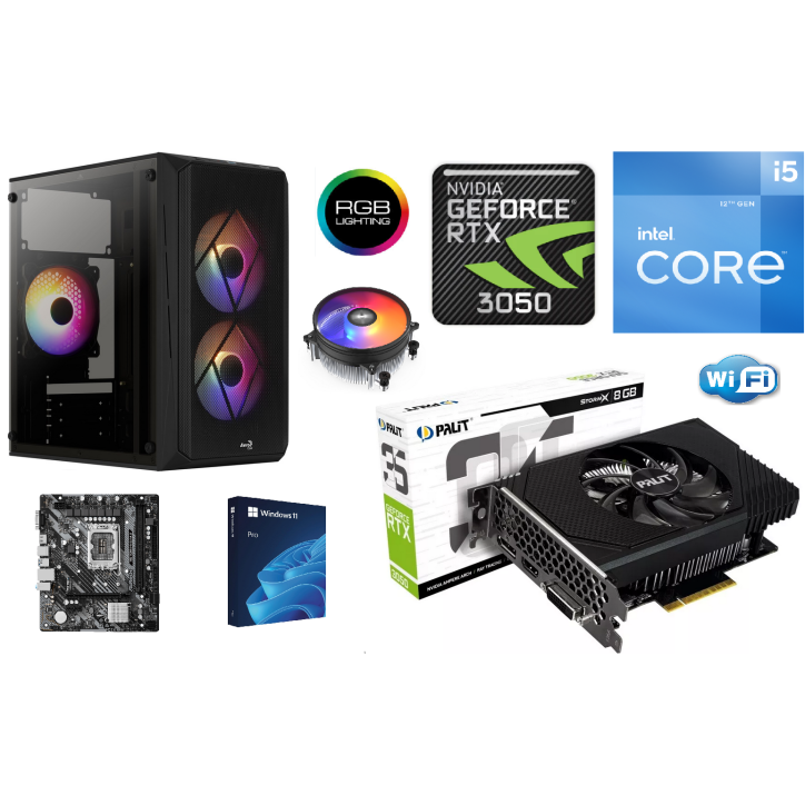 GOTOWY ZESTAW DO GIER: Intel Core i5-12gen, grafika RTX 3050/8GB, 32GB RAM, 1TB SSD NVME, Windows 11 Pro, karta Wifi GOTOWY ZESTAW DO GIER: Intel Core i5-12gen, grafika RTX 3050/8GB, 32GB RAM, 1TB SSD NVME, Windows 11 Pro, karta Wifi