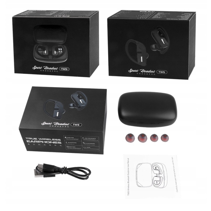 SŁUCHAWKI BLUETOOTH 5.3 SPORTOWE PREMIUM POWERBANK TWS
