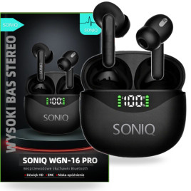 Słuchawki Bezprzewodowe Bluetooth 5.3 SONIQ WGN-16 PRO dwa mikrofony