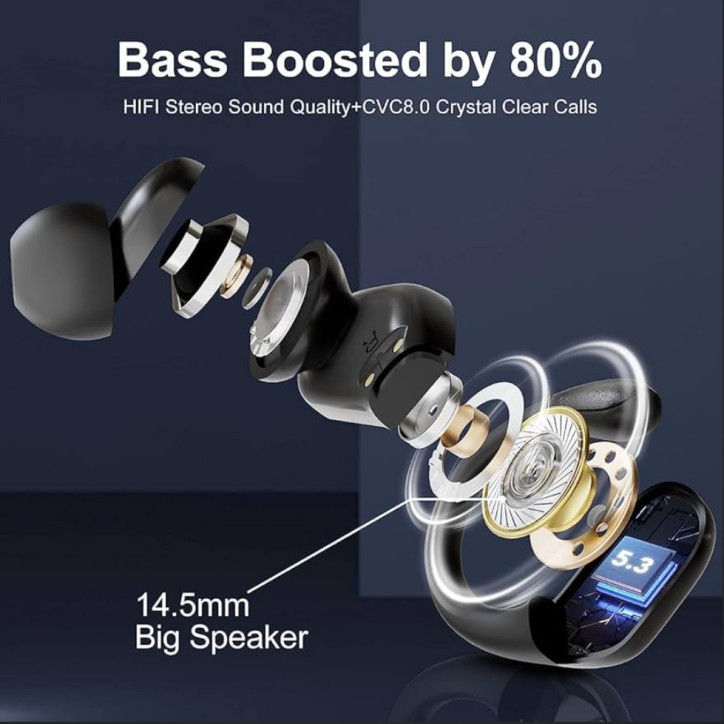 SŁUCHAWKI BEZPRZEWODOWE BX30 Bluetooth 5.3 Dwa Mikrofony BASS rozmowy