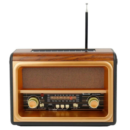 Radio Vintage FM akumulatorowe z Bluetooth USB Solar