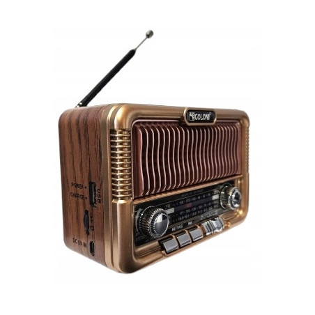 Radio Vintage FM akumulatorowe z Bluetooth i USB