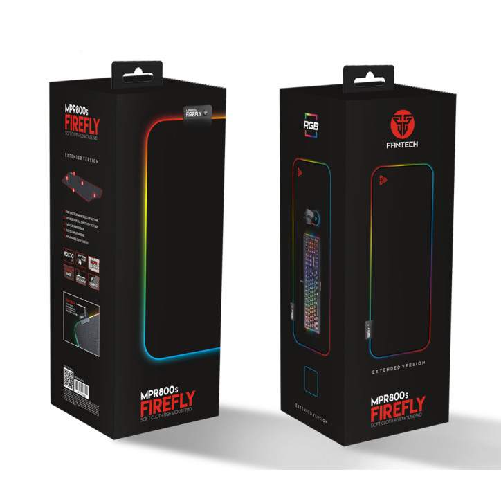 FANTECH Gamingowa podświetlana podkładka RGB MPR800s FIREFLY RGB czarna FANTECH Gamingowa podświetlana podkładka RGB MPR800s FIREFLY RGB czarna