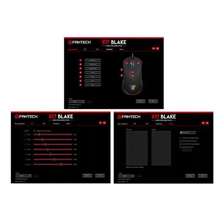 FANTECH X17 Myszka dla graczy 1000DPI RGB Esport Róż FANTECH X17 Myszka dla graczy 1000DPI RGB Esport Róż