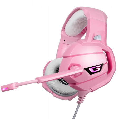 SŁUCHAWKI GAMING ONIKUMA K5 PINK MIKROFON PS4 PC