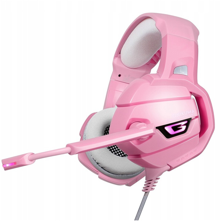SŁUCHAWKI GAMING ONIKUMA K5 PINK MIKROFON PS4 PC