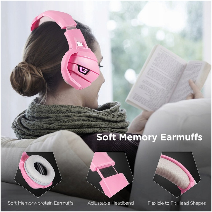 SŁUCHAWKI GAMING ONIKUMA K5 PINK MIKROFON PS4 PC