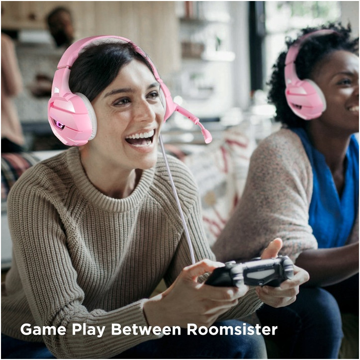 SŁUCHAWKI GAMING ONIKUMA K5 PINK MIKROFON PS4 PC