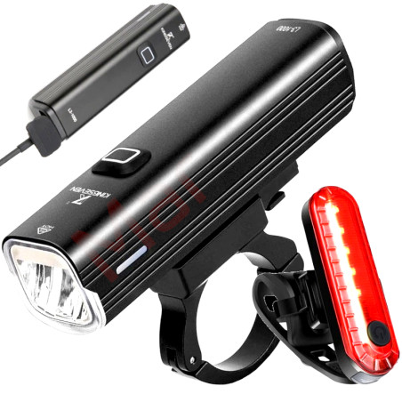 Lampka Rowerowa Światło PRZÓD TYŁ LED na rower kierownicę MOCNA USB jasna