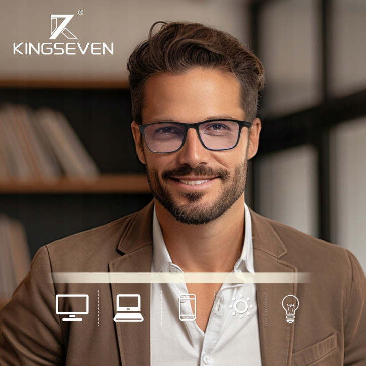 OKULARY DO KOMPUTERA BLOKUJĄCE NIEBIESKIE ŚWIATŁO KINGSEVEN ETUI ANTIBLUE