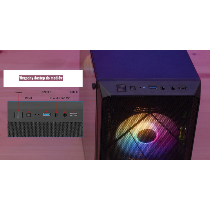 GOTOWY zestaw z  monitorem AMD Ryzen7 5700G, 32GB RAM, 1TB SSD NVME, Windows 11 Pro, karta Wifi, RGB!